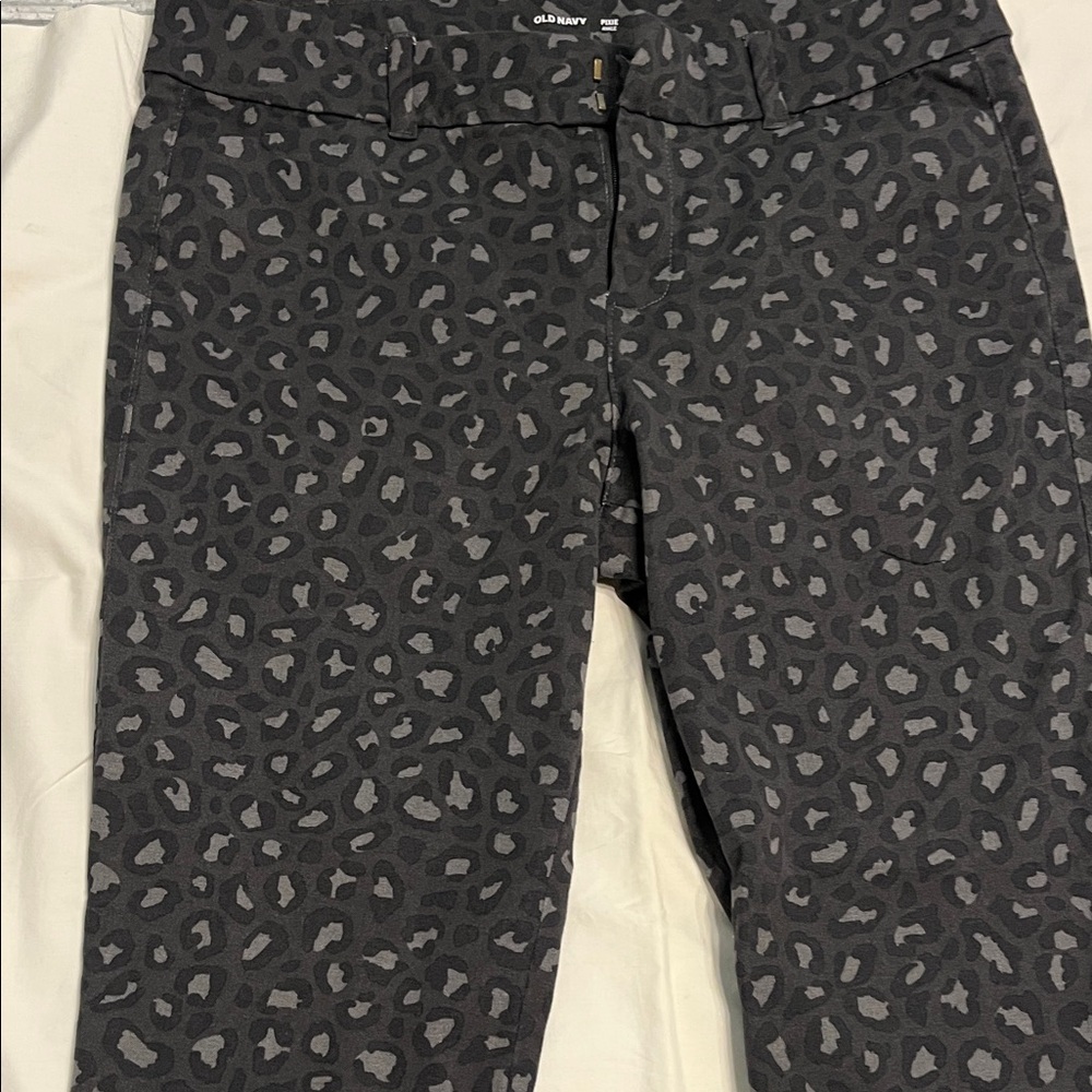 Old Navy Charcoal Animal Print Pants